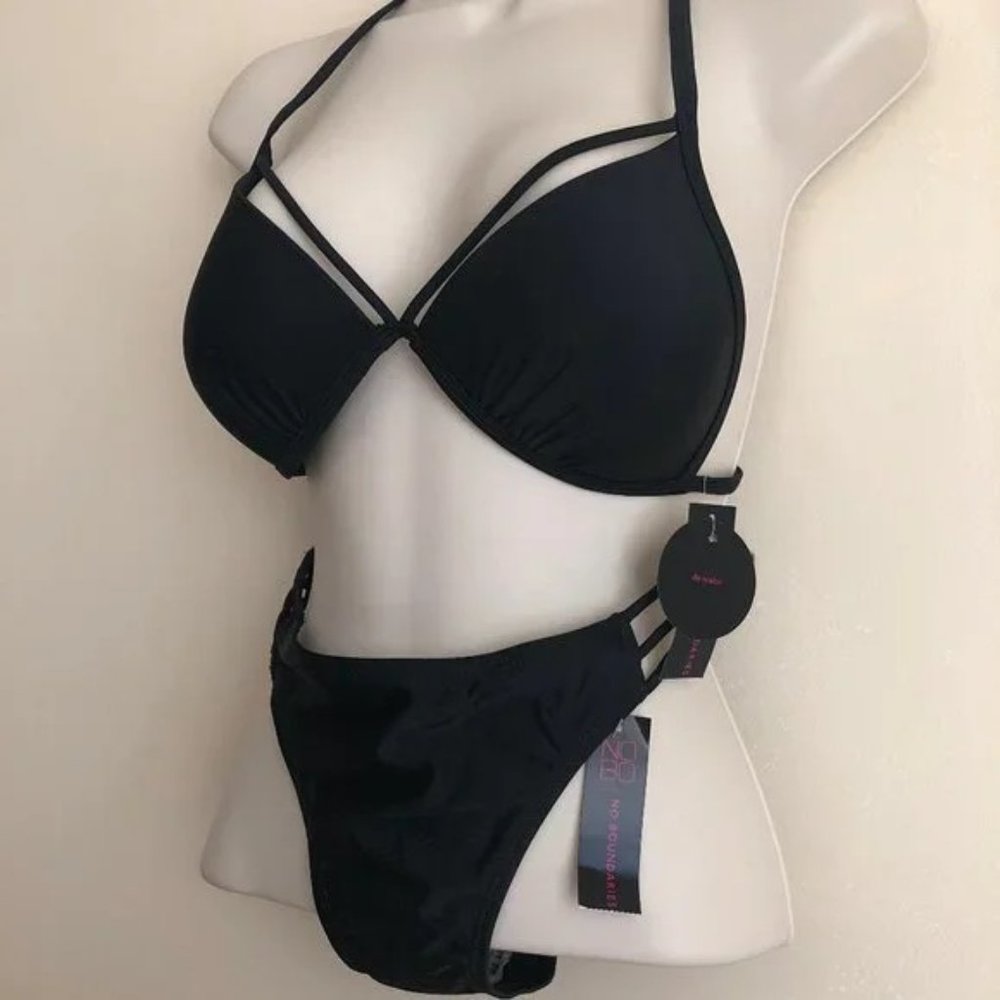 NWT Bikini Bundle (2 Suits) – Black Strappy + Forest Green Cut-Out | Size S/XS–S - Picture 3 of 13